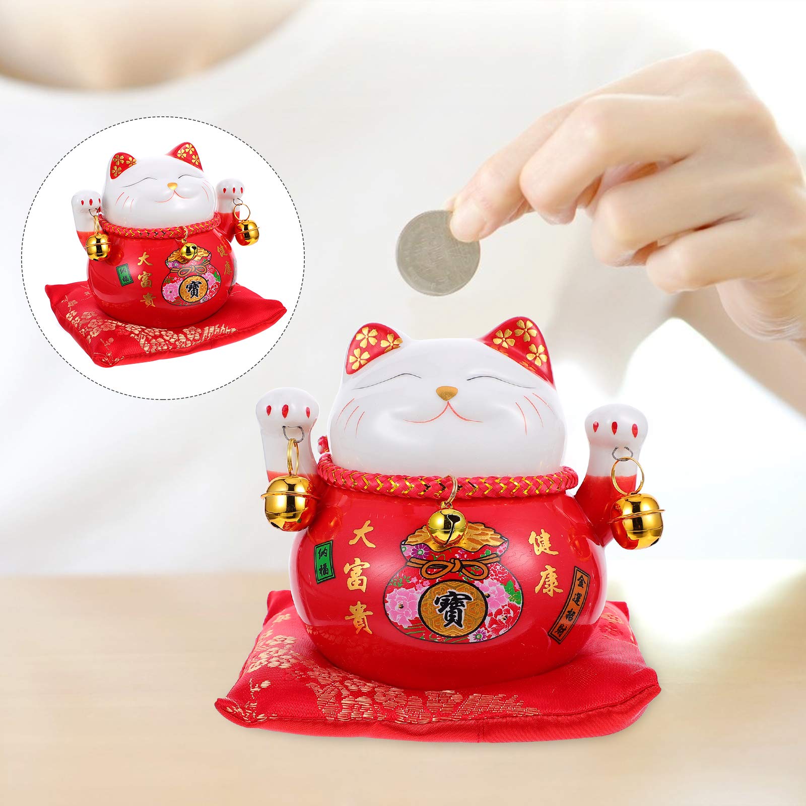 貯金箱 招き猫 金運アップ 置物 かわいい セラミック Amazon.co.jp: DECHOUS 貯金箱 招き猫 金運アップ 置物 かわいい